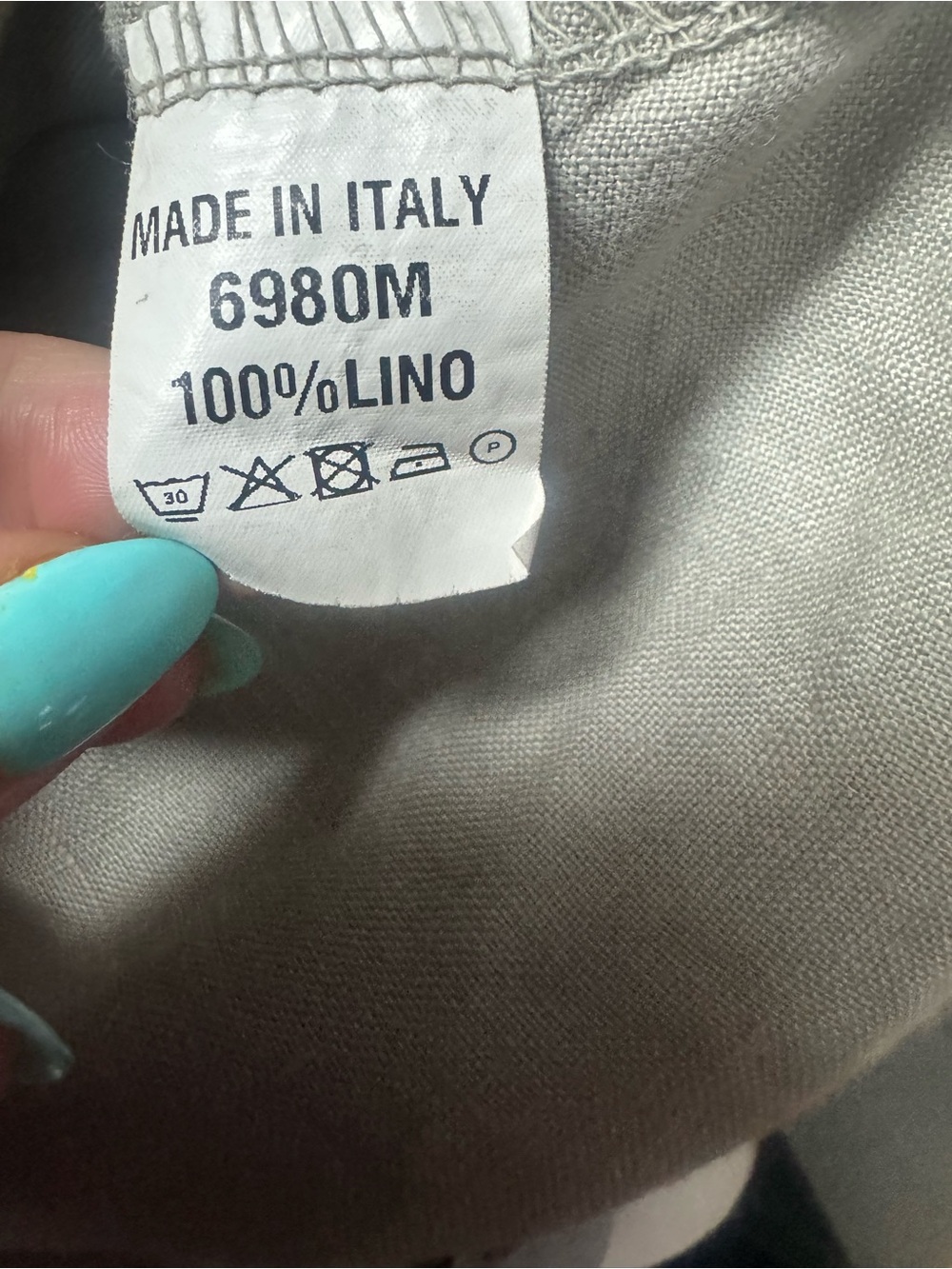Made in Italy 100% Linen Sleeveless V-Neck Top Taupe Size Large - Picture 4 of 6